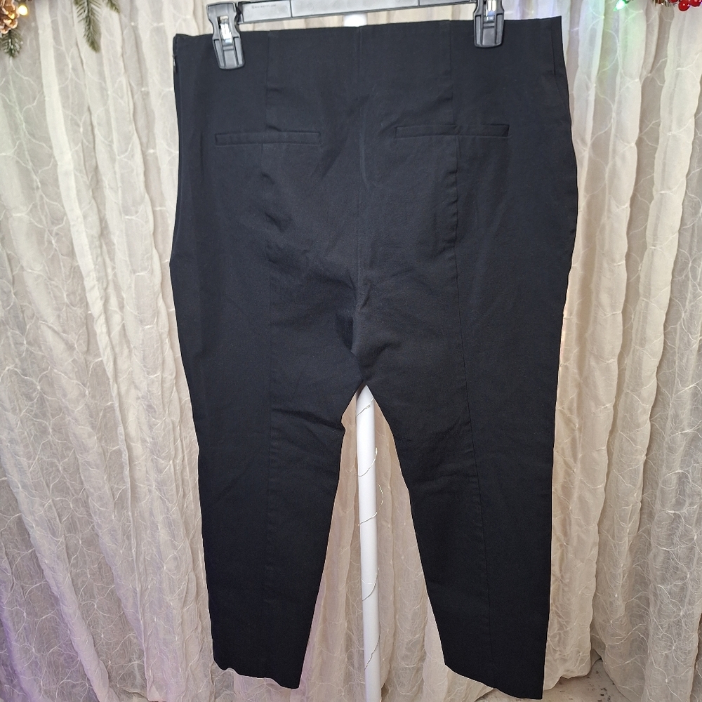 a new day Women's High Rise Black Strechy Slim Leg Trousers Dress Pants - Picture 3 of 7